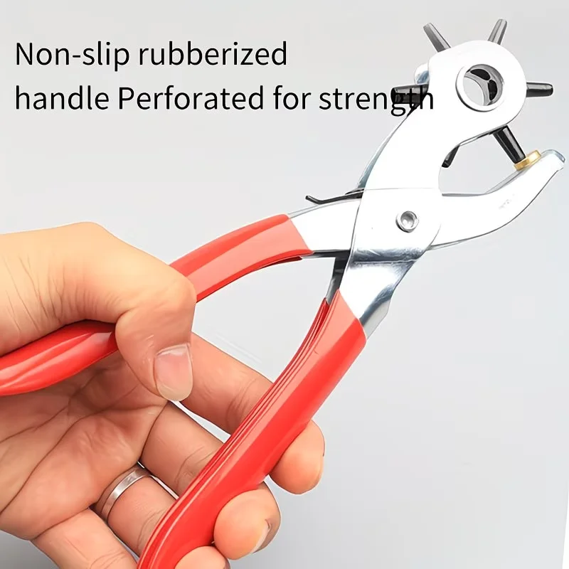 Rotary Leather Punch Pliers - Multi-Size Hole Punch Tool for Belts And Watch Straps, Handheld Punching Kit for Craft And Sewing Projects
Rotary Leather Punch Pliers - Multi-Size Hole Punch Tool for Belts And Watch Straps, Handheld Punching Kit for Craft And Sewing Projects