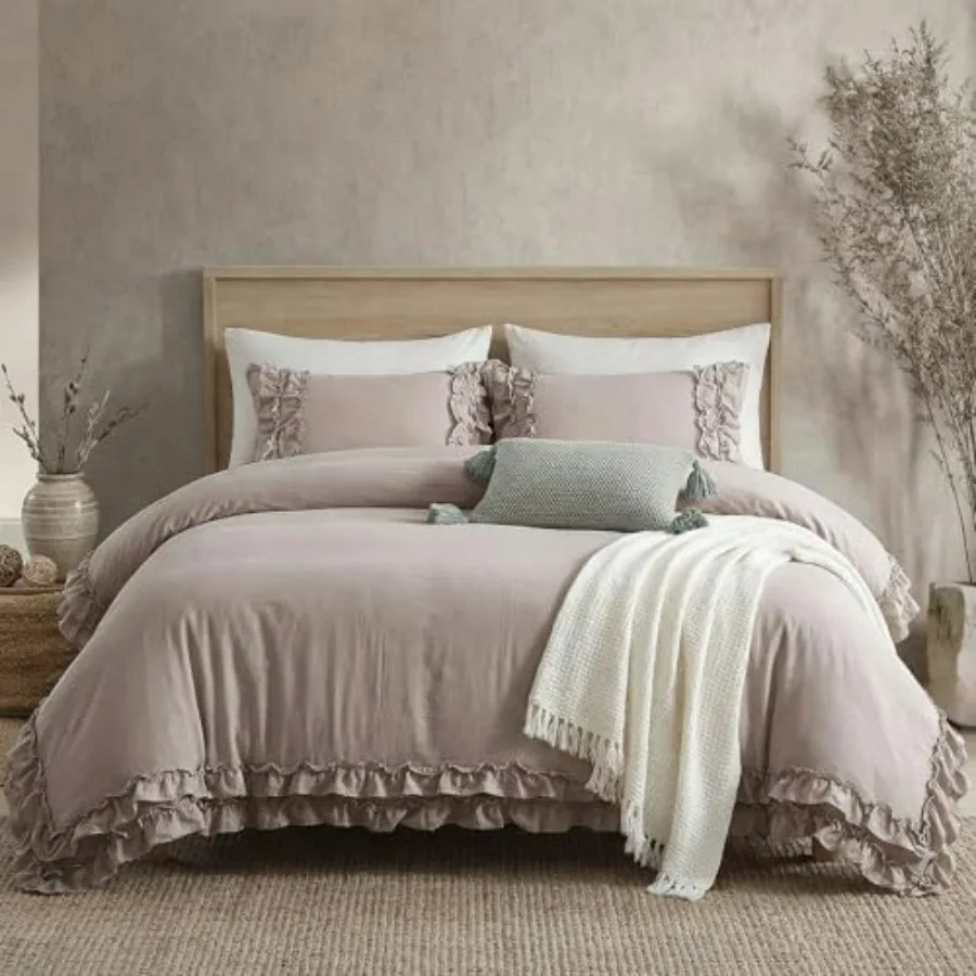 Duvet Cover Set Ruffle Bedding Set Pleat Ruffled Shabby Chic Comforter Cover Extra Soft and Easy Care Boho Duvet Cover with Zip
Duvet Cover Set Ruffle Bedding Set Pleat Ruffled Shabby Chic Comforter Cover Extra Soft and Easy Care Boho Duvet Cover with Zip