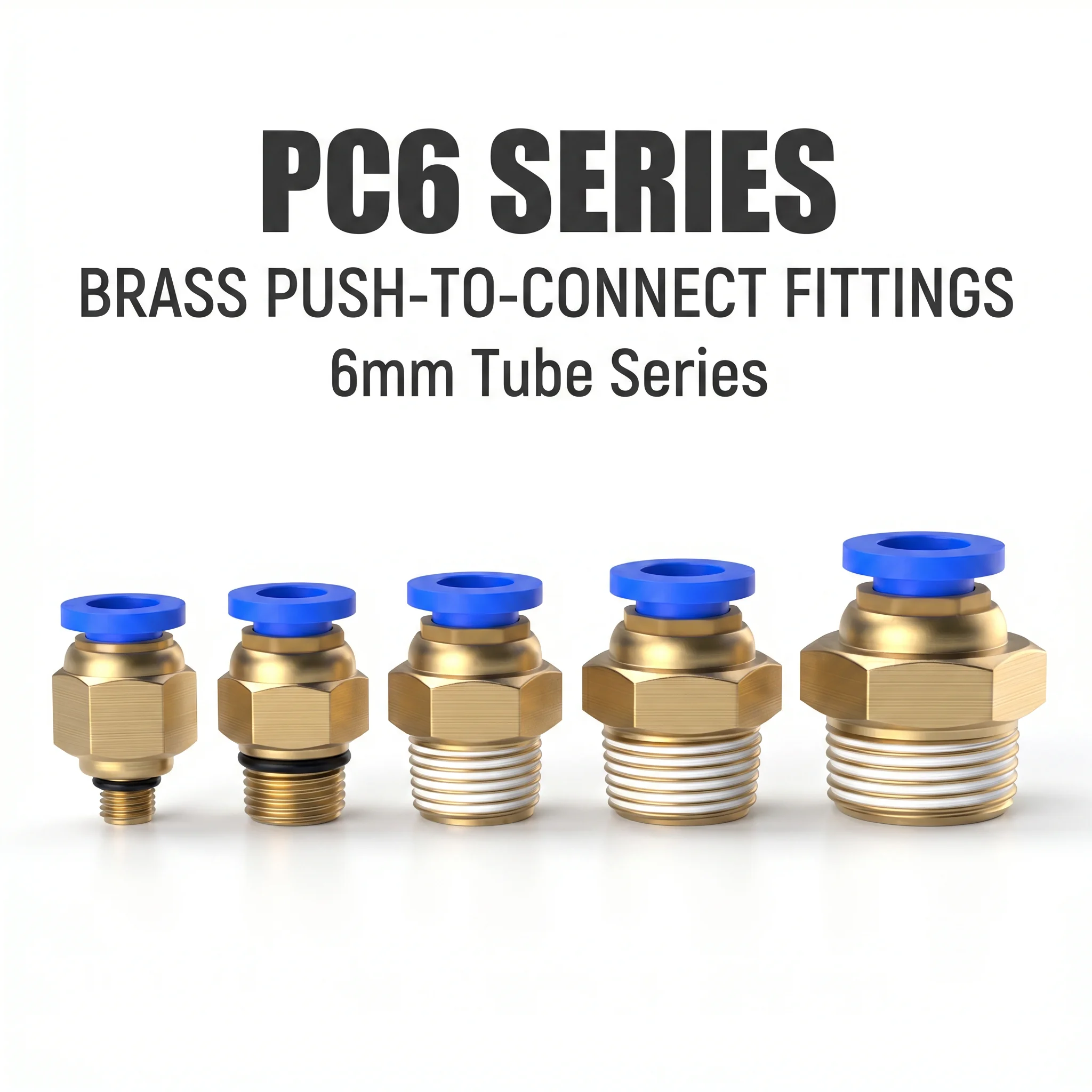 50/100/500 pcs Push-to-Connect Brass Air Hose Fittings, PC6 Pneumatic Quick Connector, 6mm Tube, M5 1/8" 1/4" 3/8" 1/2" Thread
50/100/500 pcs Push-to-Connect Brass Air Hose Fittings, PC6 Pneumatic Quick Connector, 6mm Tube, M5 1/8" 1/4" 3/8" 1/2" Thread