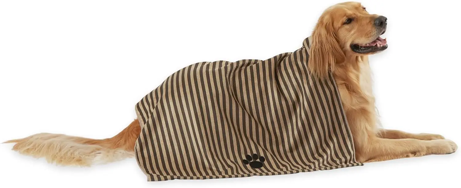 Ultra Absorbent Microfiber Pet Drying Towel, X-Large 41x23.5", Striped Brown
Ultra Absorbent Microfiber Pet Drying Towel, X-Large 41x23.5", Striped Brown