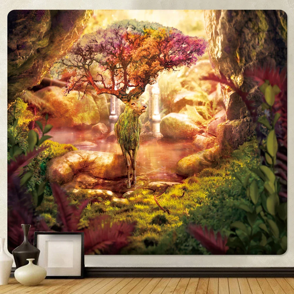 Magic Forest Elf Psychedelic Scene Home Art Deco Tapestry Bohemian Decoration Wall Mount Tarot Yoga Mat Bedroom Wall Decoration
Magic Forest Elf Psychedelic Scene Home Art Deco Tapestry Bohemian Decoration Wall Mount Tarot Yoga Mat Bedroom Wall Decoration