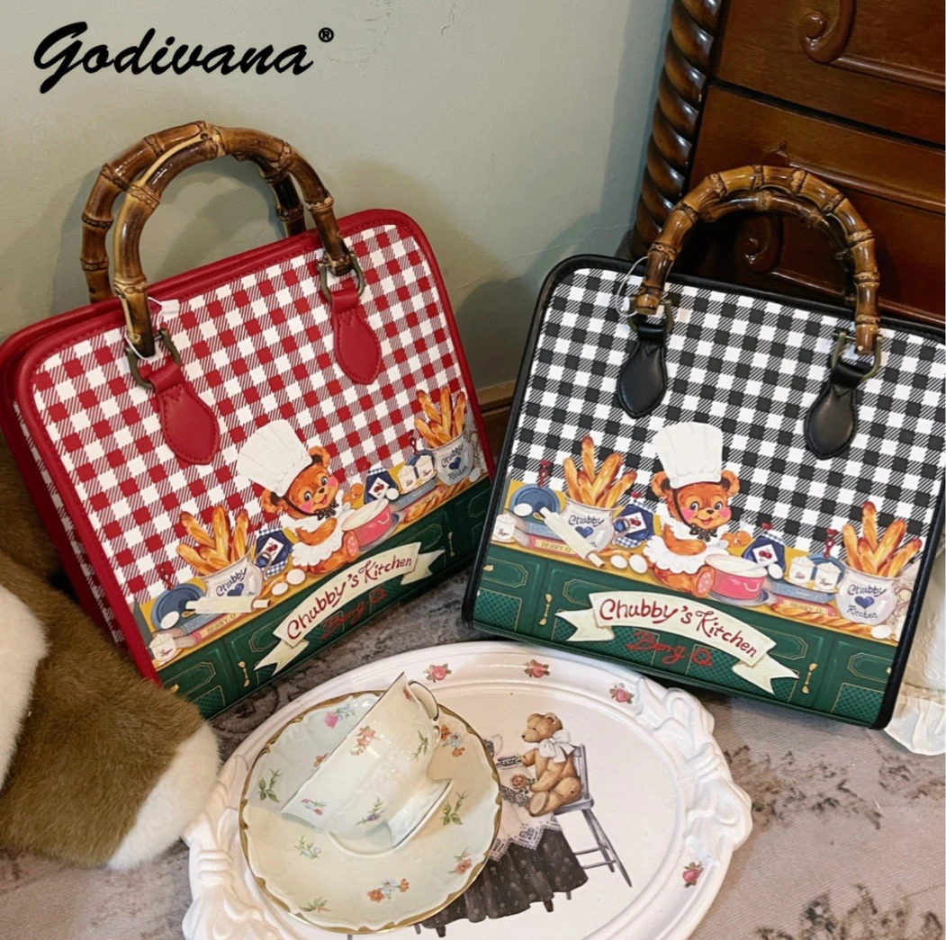 Christmas Bamboo Bag Girls Cute Cartoon Bear Plaid Portable Messenger Removable Liner Tote Fun Printing New Year Handbags
Christmas Bamboo Bag Girls Cute Cartoon Bear Plaid Portable Messenger Removable Liner Tote Fun Printing New Year Handbags