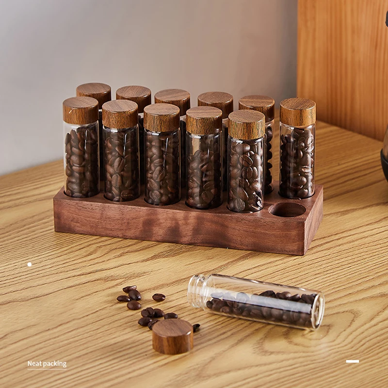 Coffee Bean Packaging Dispenser Glass Tube, Walnut Coffee Display Stand, Single Tube, Storage Tank Utensils 6 Pcs 12 Pcs 17-22g
Coffee Bean Packaging Dispenser Glass Tube, Walnut Coffee Display Stand, Single Tube, Storage Tank Utensils 6 Pcs 12 Pcs 17-22g