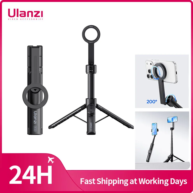 Ulanzi SK26 Portable Sekfie Stick Tripod Magnetic/Phone Clamp Version for Smartphones for iPhone 17 16 15 Mini Selfie Tripod
Ulanzi SK26 Portable Sekfie Stick Tripod Magnetic/Phone Clamp Version for Smartphones for iPhone 17 16 15 Mini Selfie Tripod