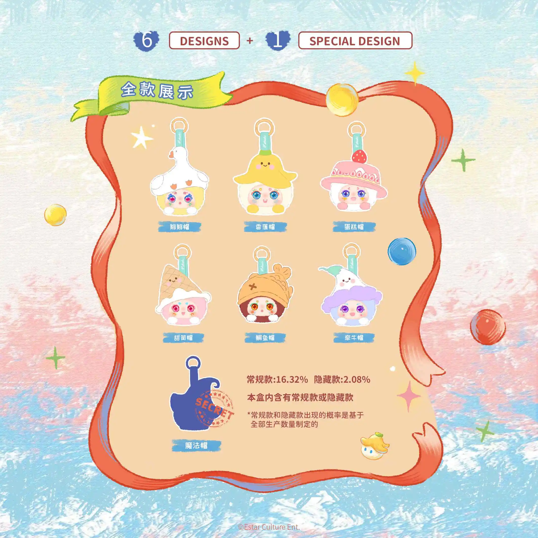 new in stock Qimeng Biology Trendy Bubble Plush Blind Box Toy Keychain Pendant Doll Gift "Hat" Shape Play Figure Collectible
new in stock Qimeng Biology Trendy Bubble Plush Blind Box Toy Keychain Pendant Doll Gift "Hat" Shape Play Figure Collectible