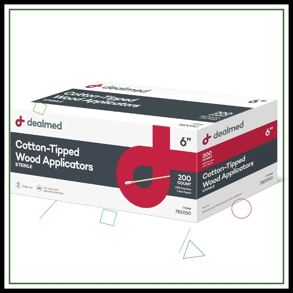 6" Cotton-Tipped Wood Applicators – 200 Sterile Swabs for Medication, Cleaning, Crafts & More
6" Cotton-Tipped Wood Applicators – 200 Sterile Swabs for Medication, Cleaning, Crafts & More