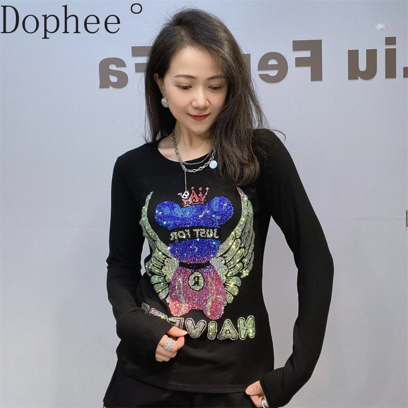 2025 New Spring Autumn Long Sleeve Basic Shirt High Stretch O-neck Pullover Top Cartoon Hot Drilling All-match Slimming Tees
2025 New Spring Autumn Long Sleeve Basic Shirt High Stretch O-neck Pullover Top Cartoon Hot Drilling All-match Slimming Tees