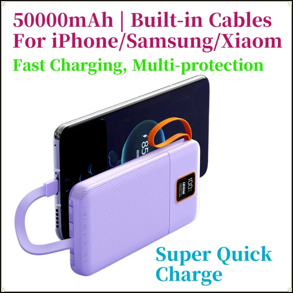 Business Style Power Bank with Built-in Cable, Portable Charger Compatible with iPhone, Samsung, Xiaomi and Tablets
Business Style Power Bank with Built-in Cable, Portable Charger Compatible with iPhone, Samsung, Xiaomi and Tablets