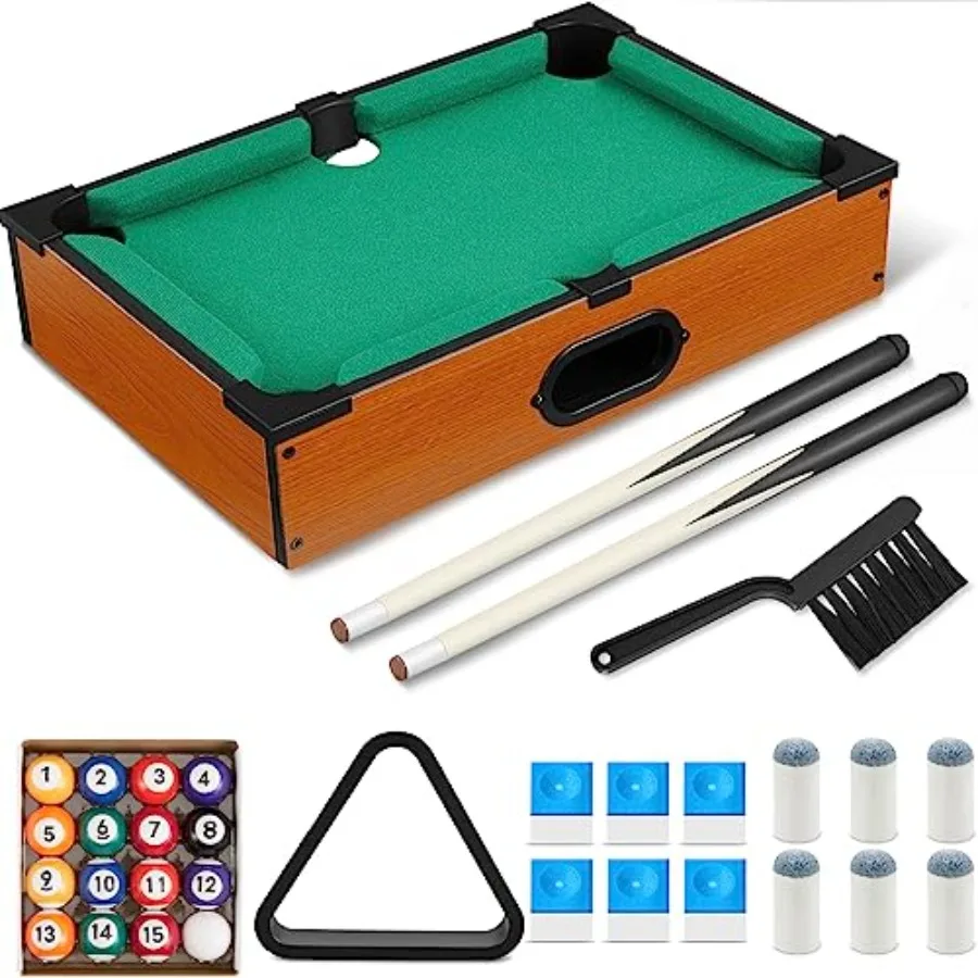 Mini Pool Table Set Pool Table for Cats Small Billiards Game with 16 Balls 2 Billiard Sticks 6 Chalk Cube 6 Pool Cue Tip 1 Brus
Mini Pool Table Set Pool Table for Cats Small Billiards Game with 16 Balls 2 Billiard Sticks 6 Chalk Cube 6 Pool Cue Tip 1 Brus