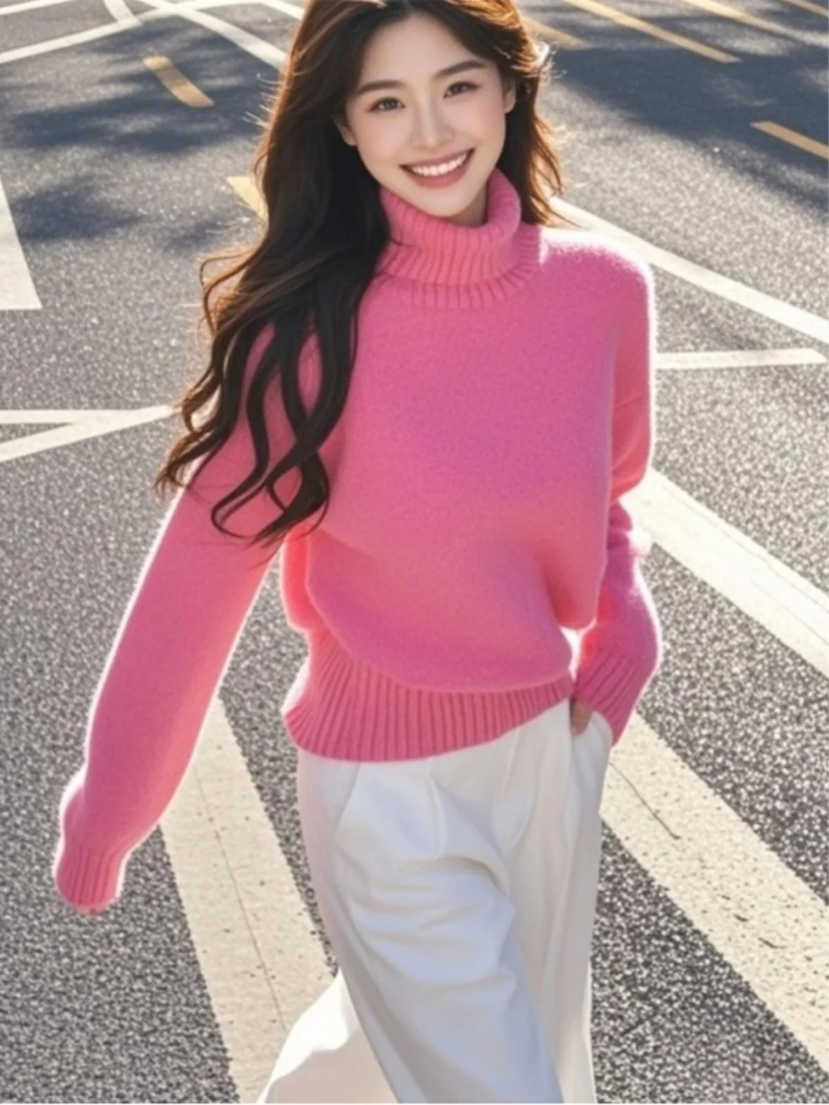 Stylish Anti-Aging High-End Pink Knitted Sweater Women's Loose Fit Long Sleeve High Collar Soft Cozy Korean Style Autumn Winter
Stylish Anti-Aging High-End Pink Knitted Sweater Women's Loose Fit Long Sleeve High Collar Soft Cozy Korean Style Autumn Winter