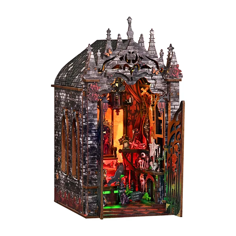 Xinyue Crafts Diy Book Nook Dark Castle 3D Wooden Hand Assembled Micro Miniature Model With Led Light For Bookshelf Home Decor
Xinyue Crafts Diy Book Nook Dark Castle 3D Wooden Hand Assembled Micro Miniature Model With Led Light For Bookshelf Home Decor