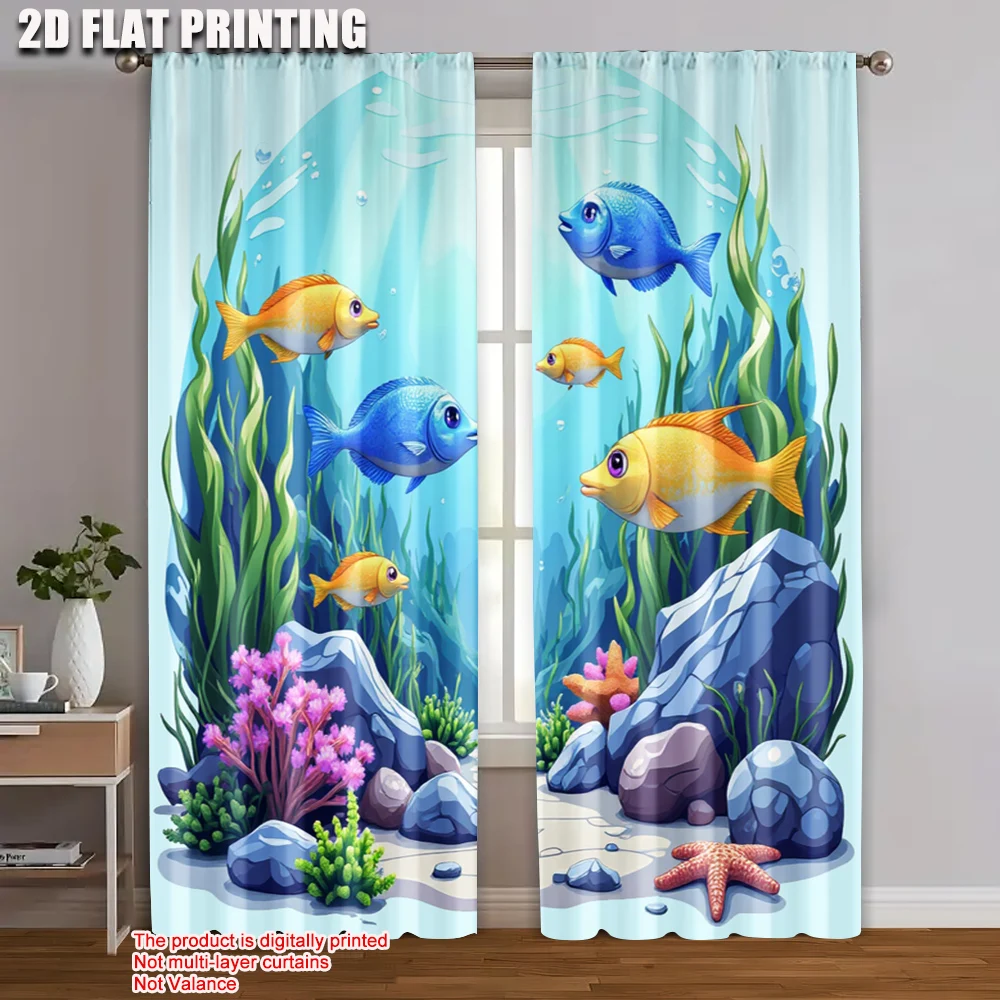 2pc, Window Treatment Curtains marine animal Polyester,Without Electricity Festive Backdrops for Bedroom living room
2pc, Window Treatment Curtains marine animal Polyester,Without Electricity Festive Backdrops for Bedroom living room
