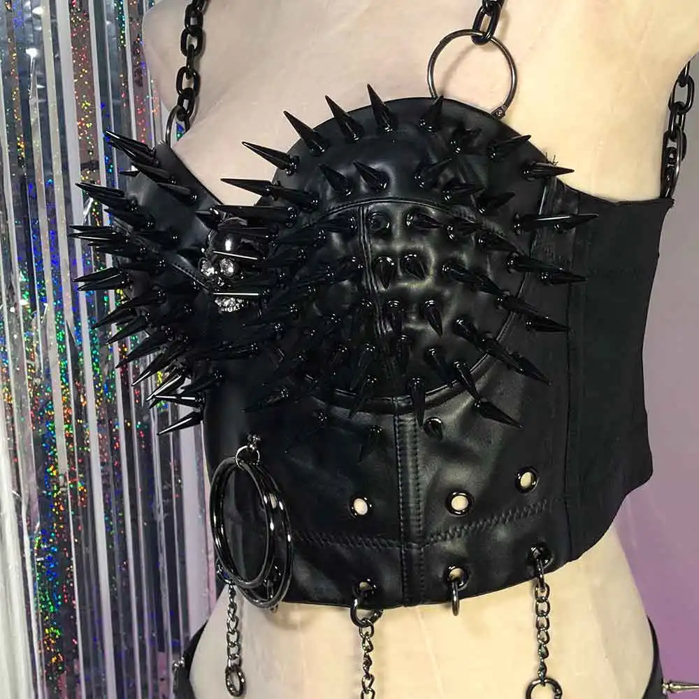 Gothic Kawaii 90s Grunge Hand Made Hip Hop Emo DIY Y2K Vegan Leather TOPS Harajuku Goth Punk Rock Red Studded Eco E-Girls Teen
Gothic Kawaii 90s Grunge Hand Made Hip Hop Emo DIY Y2K Vegan Leather TOPS Harajuku Goth Punk Rock Red Studded Eco E-Girls Teen