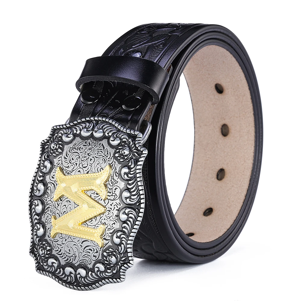 26 Letters Western Belt for Men Faux Leather Mens Belts Women Cowboy Cowgirl Big Buckle Gold Male Belts Long Black Quality 3.8cm
26 Letters Western Belt for Men Faux Leather Mens Belts Women Cowboy Cowgirl Big Buckle Gold Male Belts Long Black Quality 3.8cm