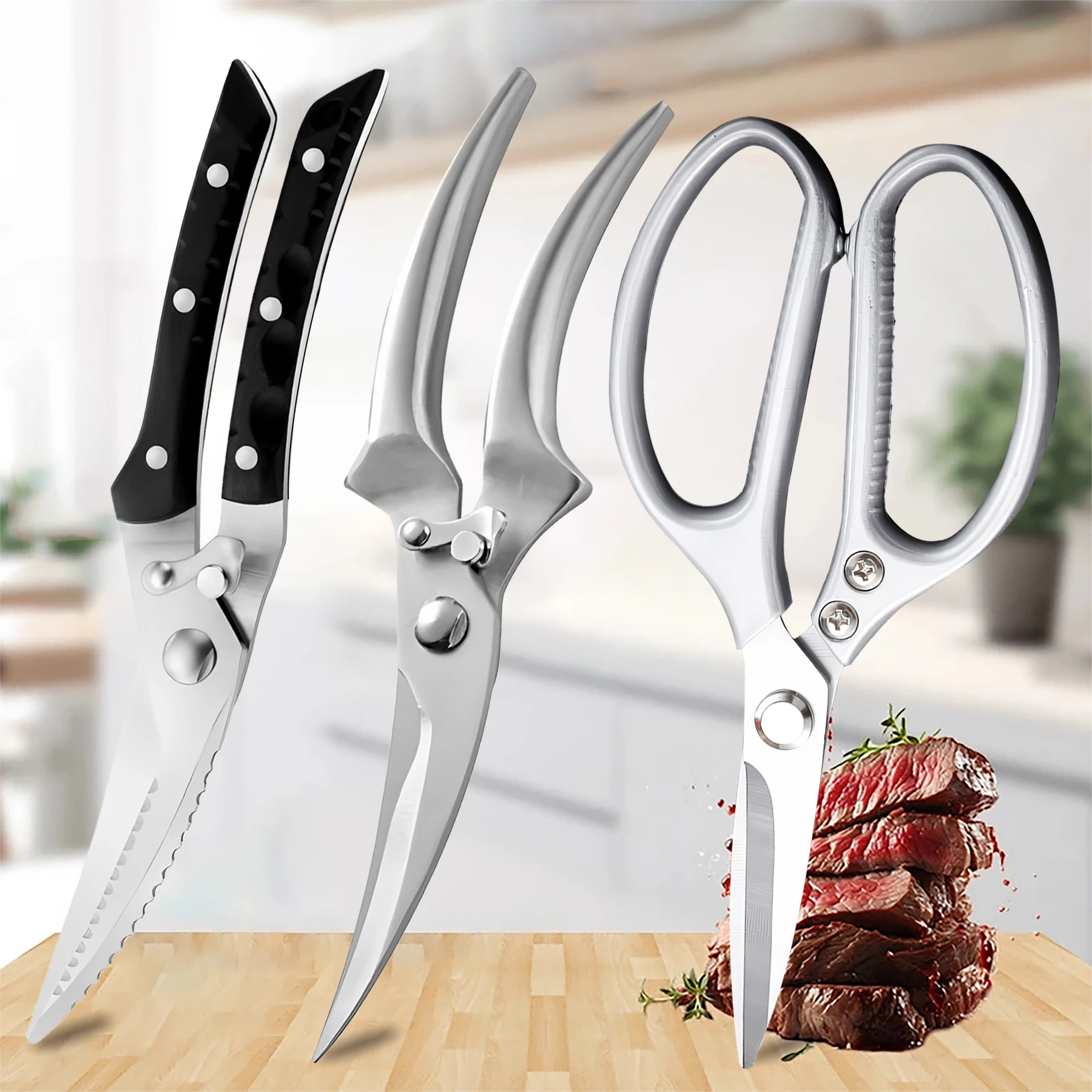 1PC,Multi-Functional Kitchen Scissors Chicken Bone Scissors Non-Slip Handle BBQ Scissors Cooking Scissors Scissors Tools
1PC,Multi-Functional Kitchen Scissors Chicken Bone Scissors Non-Slip Handle BBQ Scissors Cooking Scissors Scissors Tools