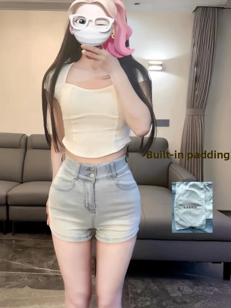 High Waist Denim orts Women's Slimming Leg Lengthening Hot Pants with Waist Cinching Elastici Casual Sle Blue Jeans
High Waist Denim orts Women's Slimming Leg Lengthening Hot Pants with Waist Cinching Elastici Casual Sle Blue Jeans