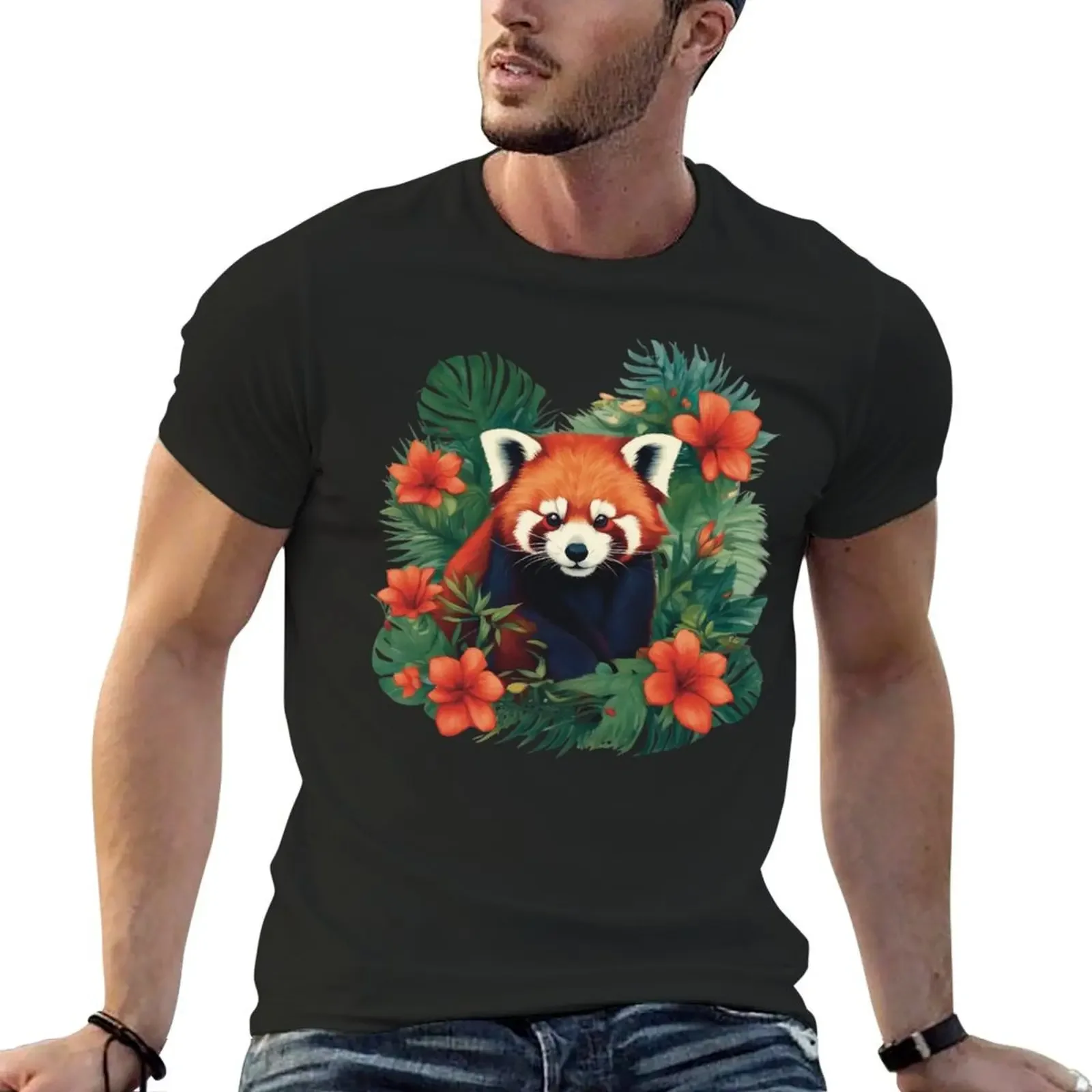 Red Panda With Red Tropical Flowers T-Shirt kawaii clothes cute clothes anime stuff oversizeds vintage t shirt men
Red Panda With Red Tropical Flowers T-Shirt kawaii clothes cute clothes anime stuff oversizeds vintage t shirt men