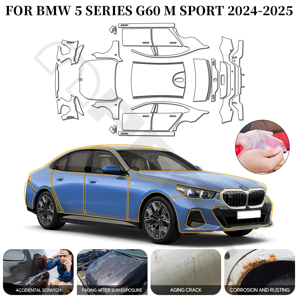 9 мил для BMW 5 серии G60 M Sport 2024 PPF ТПУ, предварительно вырезанная защитная пленка от краски, невидимая прозрачная автомобильная пленка против царапин
9 мил для BMW 5 серии G60 M Sport 2024 PPF ТПУ, предварительно вырезанная защитная пленка от краски, невидимая прозрачная автомобильная пленка против царапин