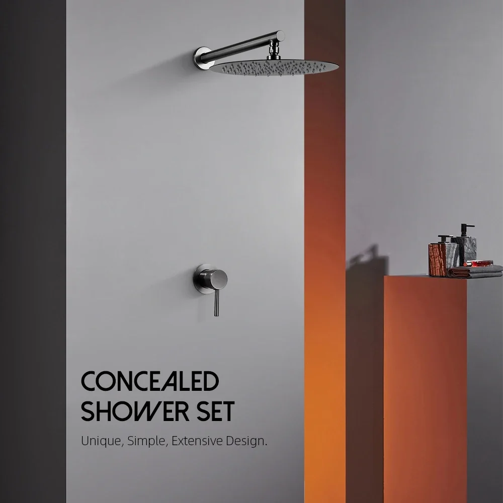Bathroom Faucet Gunmetal Shower Faucet Wall Mounted 8/10/12 Inch Rainfall Mixer Shower Head With Sedal Cartridge Shower Set
Bathroom Faucet Gunmetal Shower Faucet Wall Mounted 8/10/12 Inch Rainfall Mixer Shower Head With Sedal Cartridge Shower Set