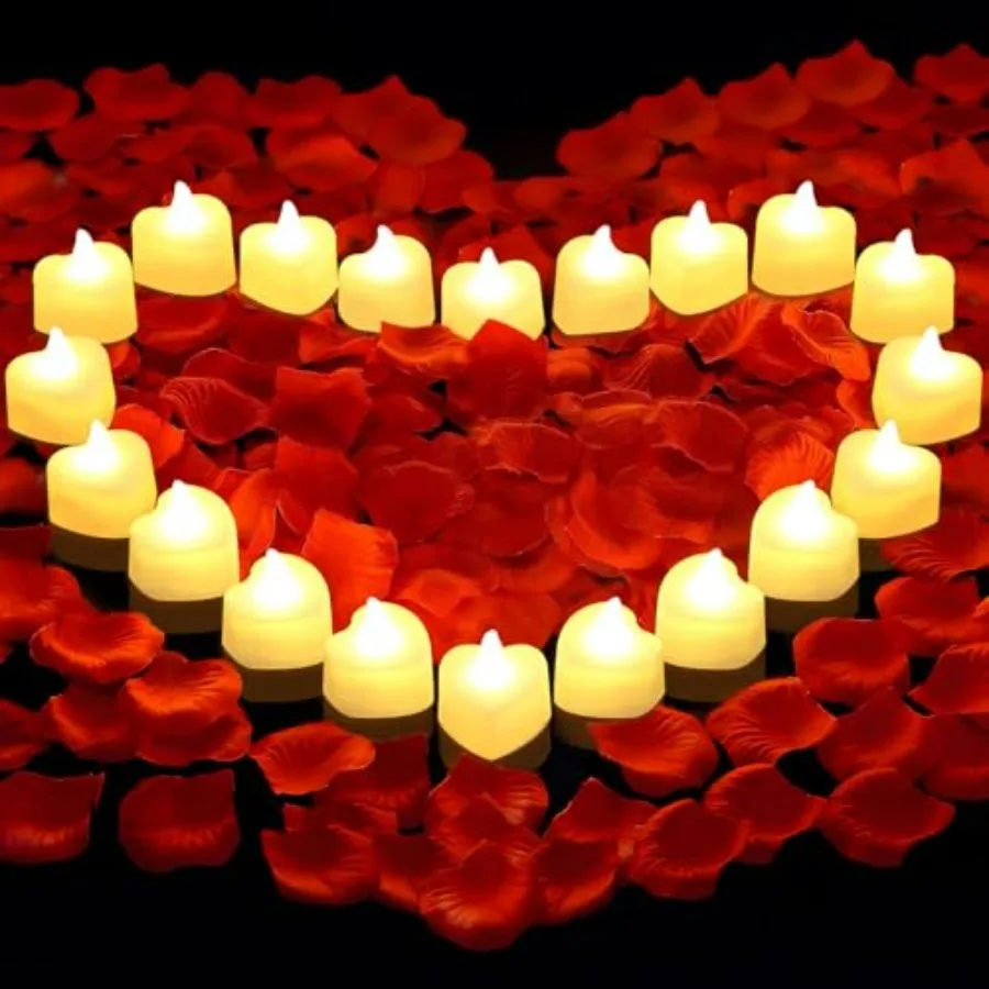 3000 PCS Artificial Rose Petals with 20 PCS Flameless LED Tea Lights Candles Decoration for Special and Romantic Night, Wedding
3000 PCS Artificial Rose Petals with 20 PCS Flameless LED Tea Lights Candles Decoration for Special and Romantic Night, Wedding