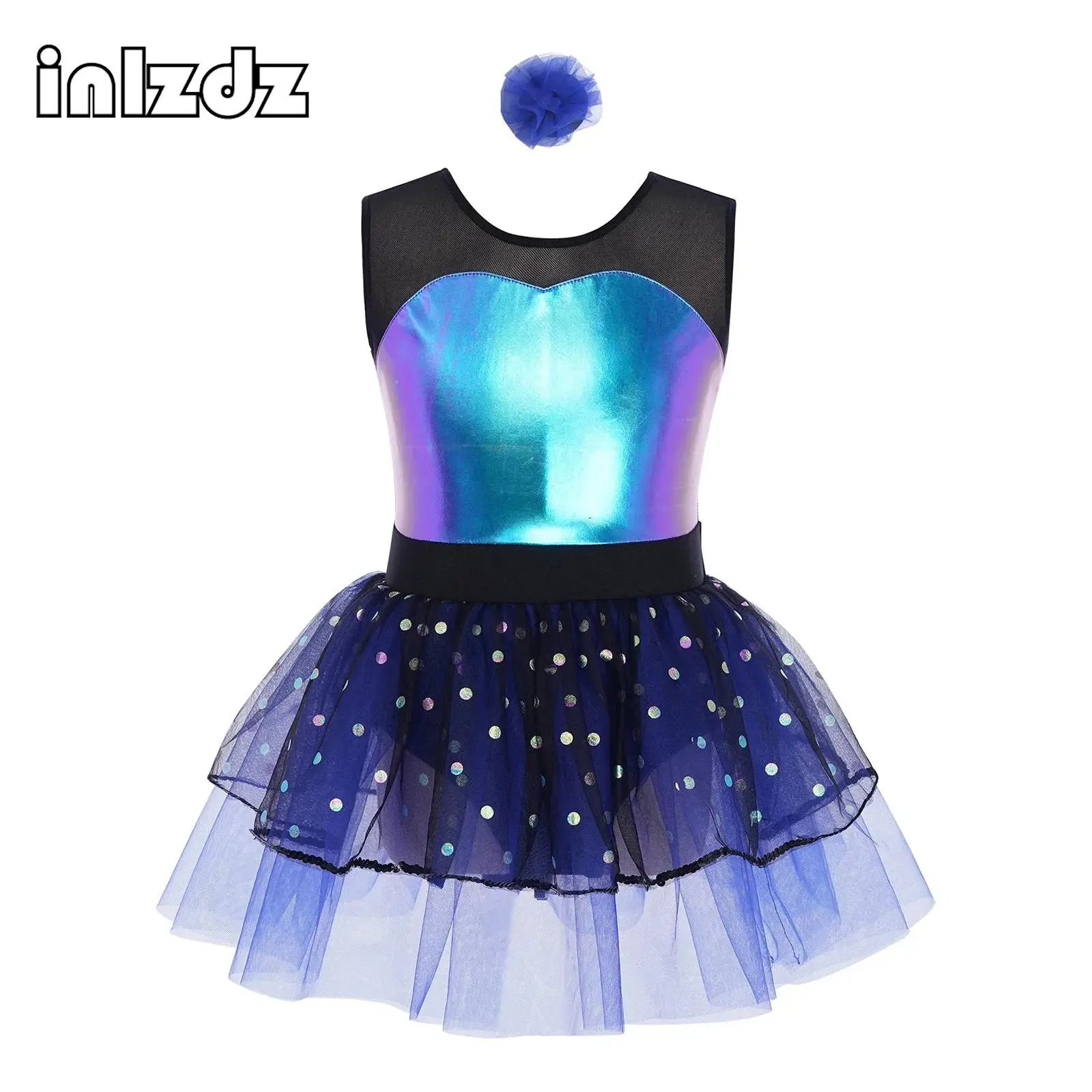 Kids Girls Ballet Dance Figure Skating Costume Stage Performance Set Sheer Mesh Metallic Bodice Tulle Tutu Dress+Headwear Set
Kids Girls Ballet Dance Figure Skating Costume Stage Performance Set Sheer Mesh Metallic Bodice Tulle Tutu Dress+Headwear Set