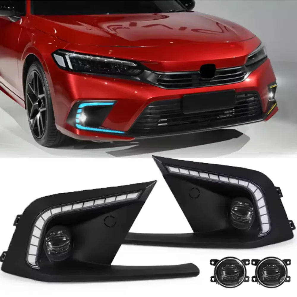 High Quality Auto Parts 1 Set Drl Led Fog Lamp Bezel Cover + Clear Projector Fog Lens Kit For 2022-2024 Civic V2
High Quality Auto Parts 1 Set Drl Led Fog Lamp Bezel Cover + Clear Projector Fog Lens Kit For 2022-2024 Civic V2
