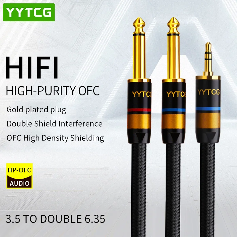 YYTCG 3.5mm to 6.35mm Adapter Audio Cable for Mixer Amplifier Speaker Gold Plated 6.5mm 3.5 Jack Male Splitter Audio Cable
YYTCG 3.5mm to 6.35mm Adapter Audio Cable for Mixer Amplifier Speaker Gold Plated 6.5mm 3.5 Jack Male Splitter Audio Cable