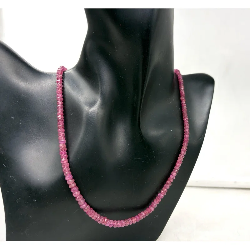 Natural Pink Ruby Necklace 20” Round Faceted 4–5mm Sterling Silver
Natural Pink Ruby Necklace 20” Round Faceted 4–5mm Sterling Silver