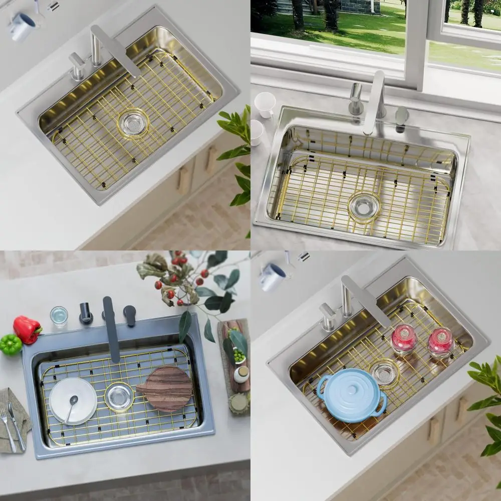 Большая решетка-защита для кухонной мойки 26x14 дюймов, подставка для раковины из нержавеющей стали, центральный слив с радиусом
Большая решетка-защита для кухонной мойки 26x14 дюймов, подставка для раковины из нержавеющей стали, центральный слив с радиусом