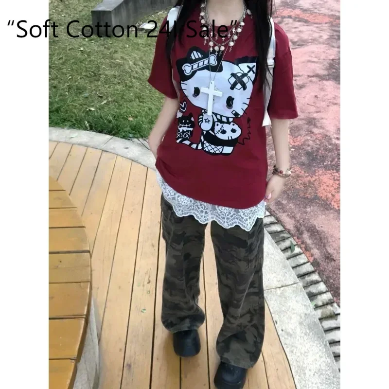 Black Hello Kitty cotton T-shirt, summer new Spice Girl short-sleeved top, Sanrio short-sleeved ins wind sweet and spicy top
Black Hello Kitty cotton T-shirt, summer new Spice Girl short-sleeved top, Sanrio short-sleeved ins wind sweet and spicy top