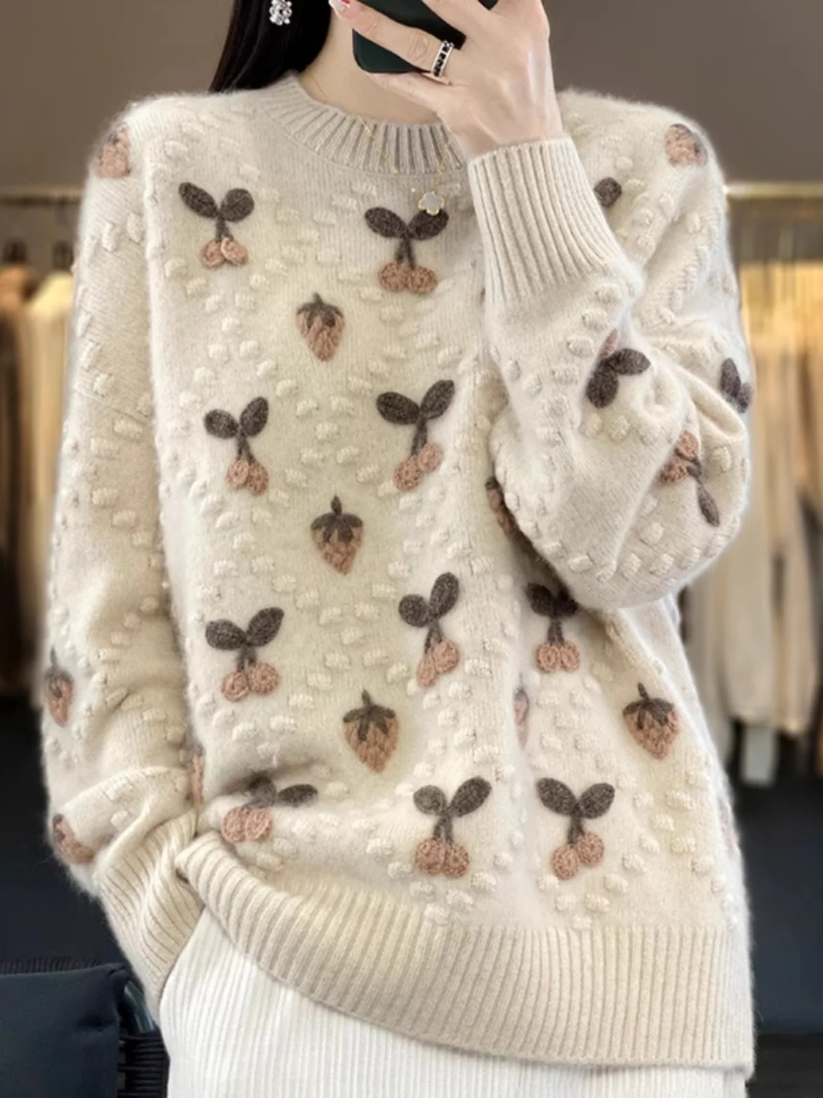 Faionable Women's Knitwear Long Sve round Ne Heavy Work Lazy Sle Retro Design Winter New Arrival Warm Comfortable Top
Faionable Women's Knitwear Long Sve round Ne Heavy Work Lazy Sle Retro Design Winter New Arrival Warm Comfortable Top