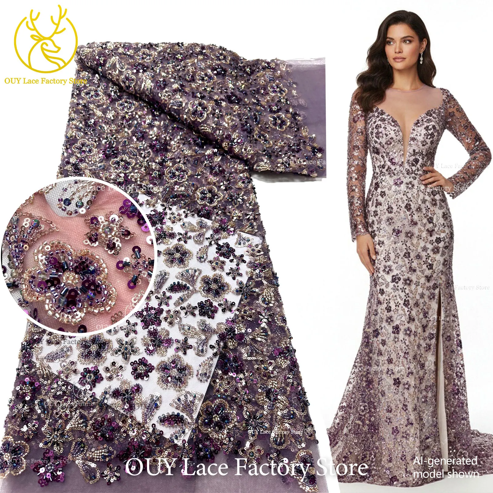 African Groom Heavy Beaded Lace Fabric 2026 High Quality Nigerian Sequins Lace Fabric For Women Wedding Dress Fabric 5 Yards
African Groom Heavy Beaded Lace Fabric 2026 High Quality Nigerian Sequins Lace Fabric For Women Wedding Dress Fabric 5 Yards