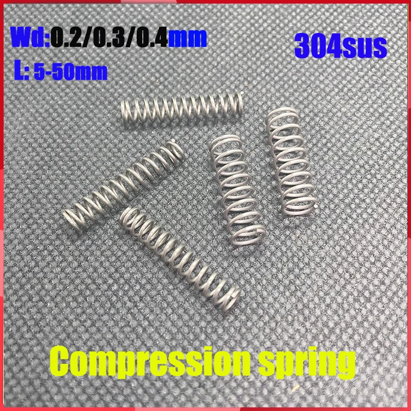 304 Stainless Steel Wire Diameter 0.2mm/0.3mm/0.4mm Micro Small Compression Spring Shock Absorber Spring Pressure Return Spring
304 Stainless Steel Wire Diameter 0.2mm/0.3mm/0.4mm Micro Small Compression Spring Shock Absorber Spring Pressure Return Spring