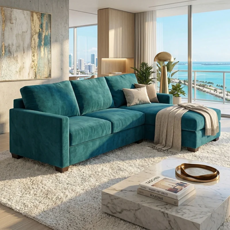 L-Shaped Sectional Sofa – USA Made, 5-Day Shipping, Custom Fabric, Velvet Antique Peacock Blue
L-Shaped Sectional Sofa – USA Made, 5-Day Shipping, Custom Fabric, Velvet Antique Peacock Blue