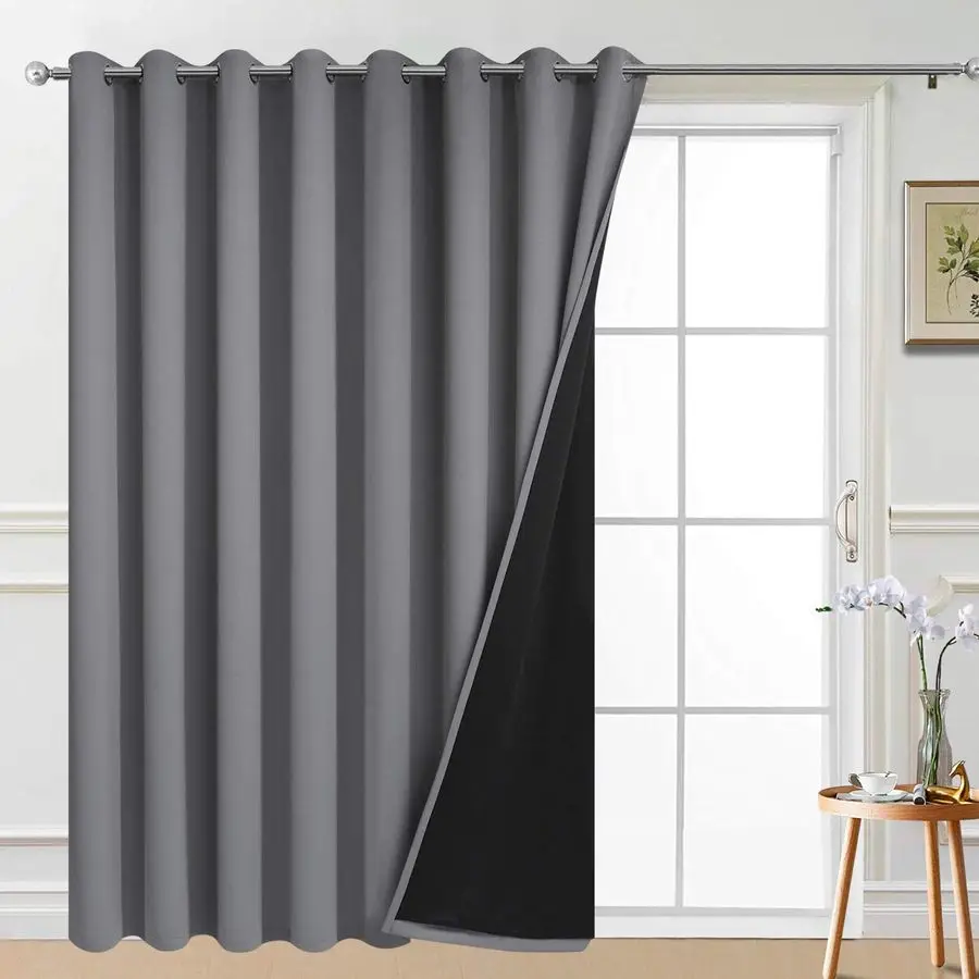 100 Blackout Thermal Insulated Grommet Curtains, Noise Reducing Barrier Panel for Sliding Glass Door, 2 Thick Layers Heat Full L
100 Blackout Thermal Insulated Grommet Curtains, Noise Reducing Barrier Panel for Sliding Glass Door, 2 Thick Layers Heat Full L