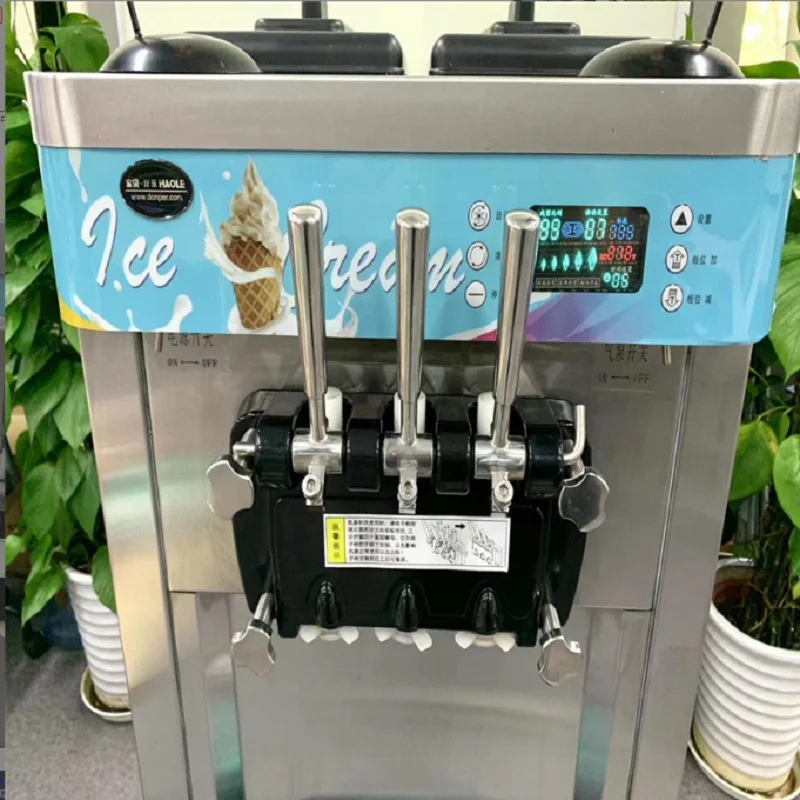 Silver Color Automatic Soft Ice Cream Machine Roller Making Commercial Ice Cream Maker