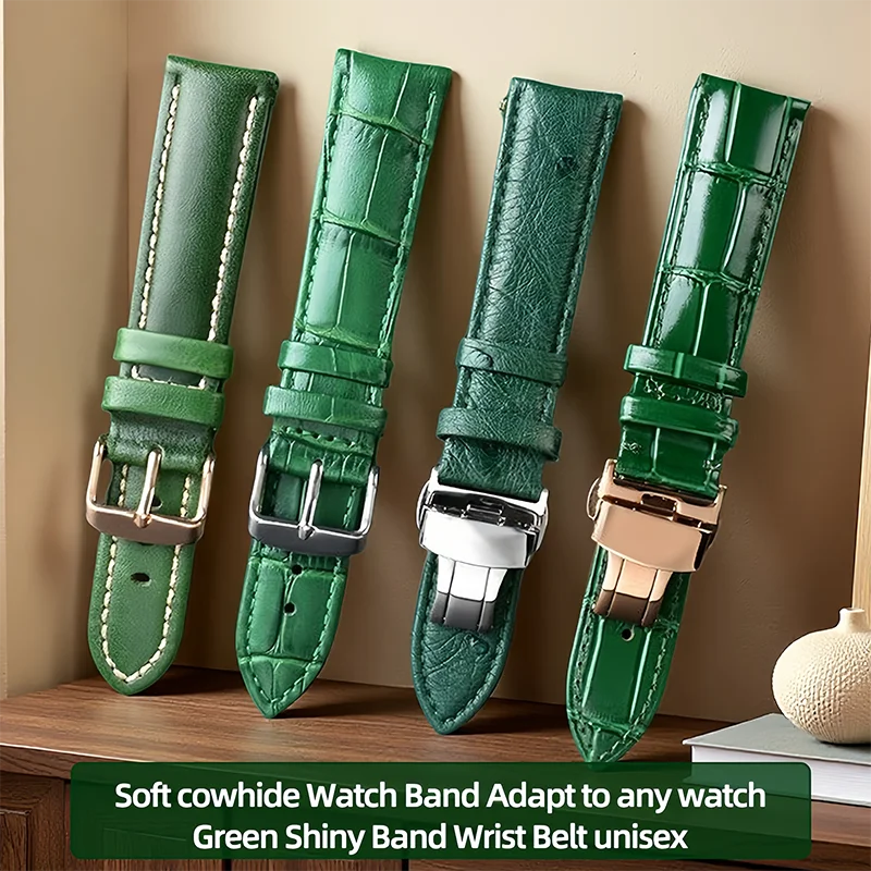 Soft cowhide Watch Band with Stainless Steel Butterfly buckle 16mm 18mm 20mm 22mm Straps Green Shiny Band Wrist Belt unisex
Soft cowhide Watch Band with Stainless Steel Butterfly buckle 16mm 18mm 20mm 22mm Straps Green Shiny Band Wrist Belt unisex
