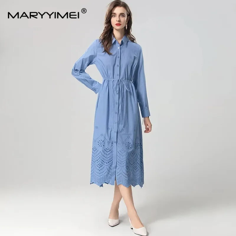 MARYYIMEI модный дизайн женское прямое платье с отложным воротником и длинными рукавами, высокой талией, на шнуровке, сплошные цветные платья
MARYYIMEI модный дизайн женское прямое платье с отложным воротником и длинными рукавами, высокой талией, на шнуровке, сплошные цветные платья