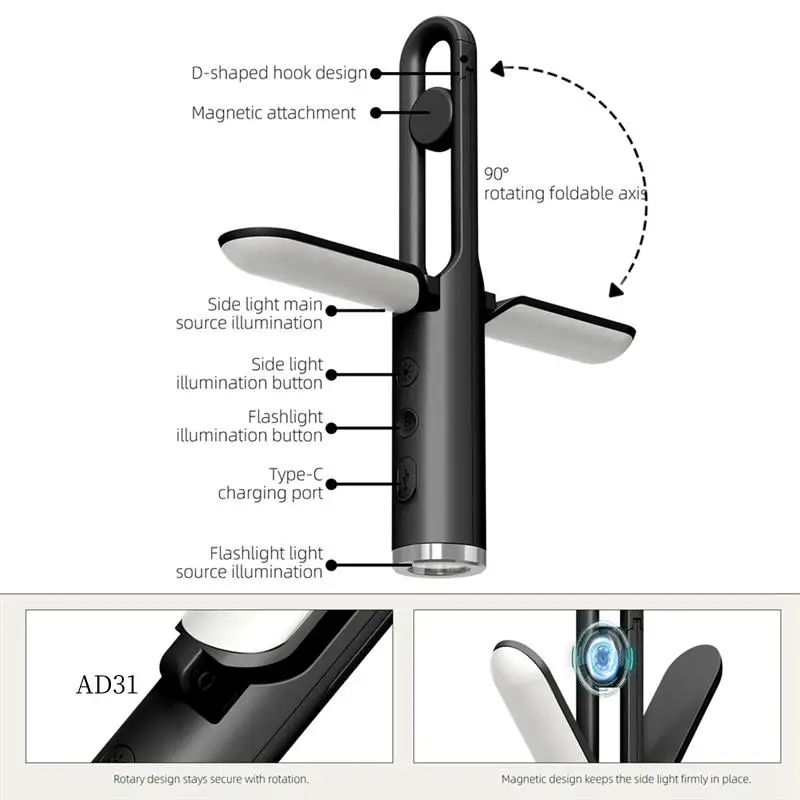 New-3-In-1 LED Outdoor Camping Light Folding Rechargeable Hanging Tent Lamp Magnetic Hook Camping Lantern
New-3-In-1 LED Outdoor Camping Light Folding Rechargeable Hanging Tent Lamp Magnetic Hook Camping Lantern