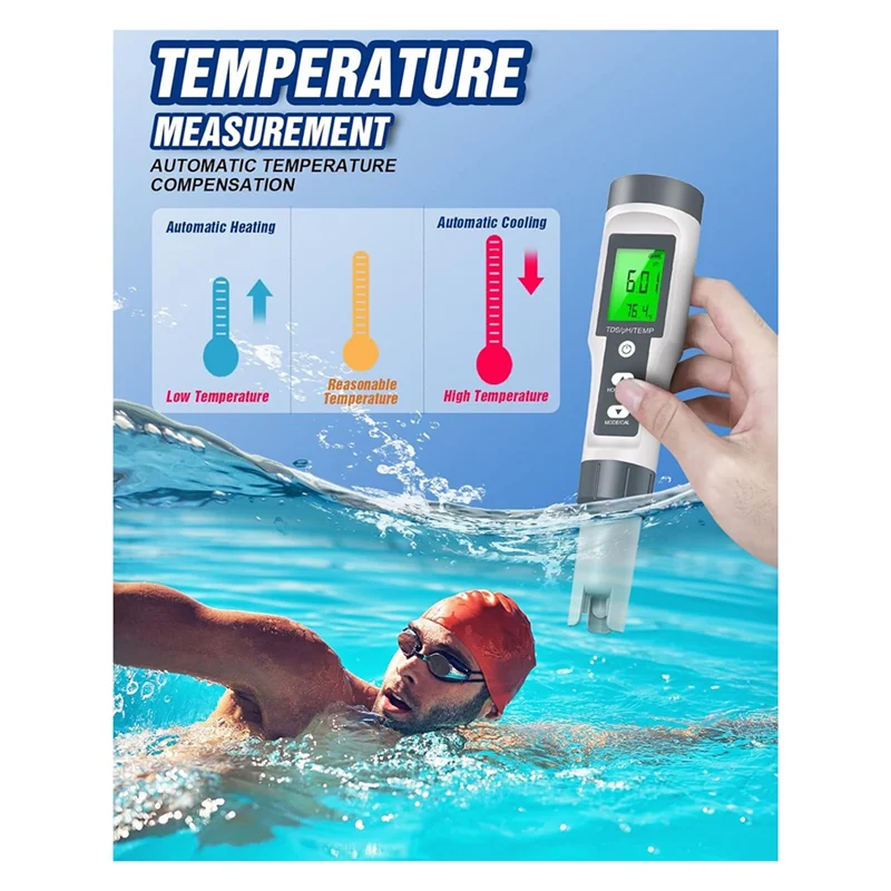 TDS/PH/Temperature 3-In-1 PH Meter For Water, 0-14 PH Digital PH Meter, 0.01 High Precision Water Quality Tester Easy To Use-B09
TDS/PH/Temperature 3-In-1 PH Meter For Water, 0-14 PH Digital PH Meter, 0.01 High Precision Water Quality Tester Easy To Use-B09