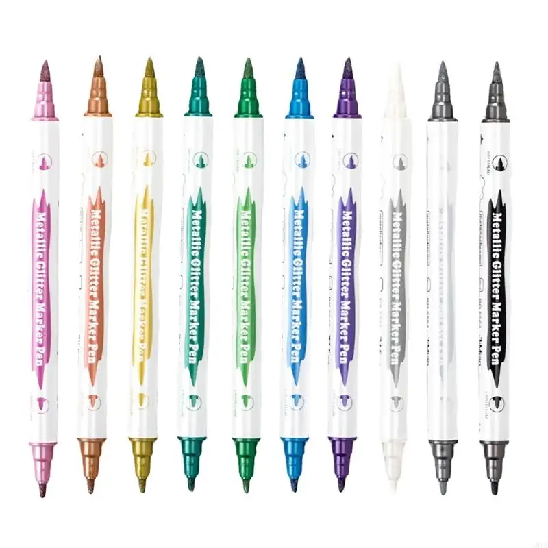 G8TA 10 Color Metallic Glitter Marker Pens Brush/Round Nib Quick Drying Long Lasting
G8TA 10 Color Metallic Glitter Marker Pens Brush/Round Nib Quick Drying Long Lasting