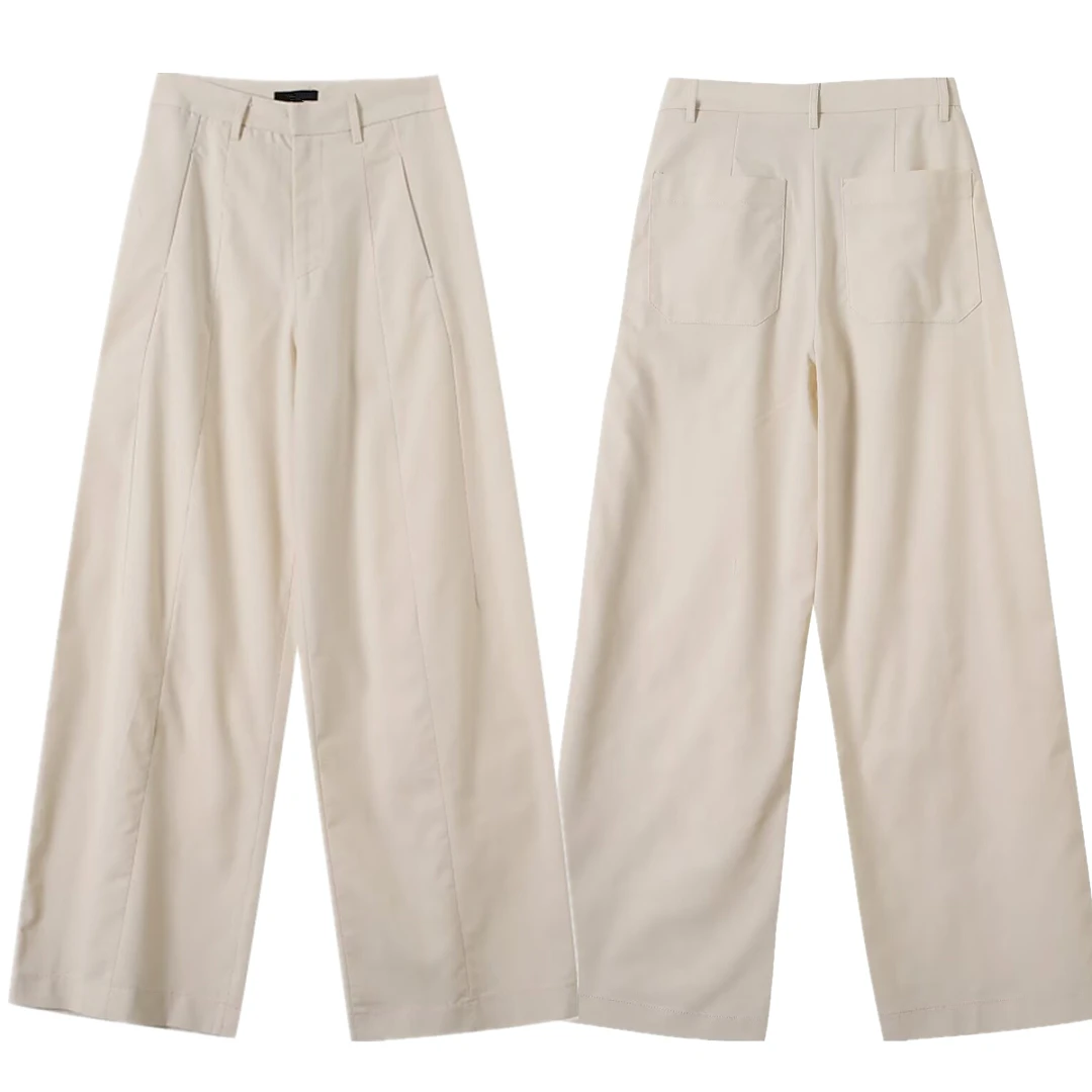 Maxdutti Minimalist Khaki High-Waisted Wide-Leg Pants Fashion Commuting Elegant Loose Women's Pants And Trousers Woman clothes
Maxdutti Minimalist Khaki High-Waisted Wide-Leg Pants Fashion Commuting Elegant Loose Women's Pants And Trousers Woman clothes
