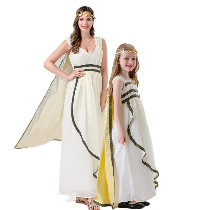 Halloween Ancient Mythology Greek Toga Goddess Cosplay Costume Carnival Party Arabic Princess Queen Parent-Child Fancy Dress
Halloween Ancient Mythology Greek Toga Goddess Cosplay Costume Carnival Party Arabic Princess Queen Parent-Child Fancy Dress