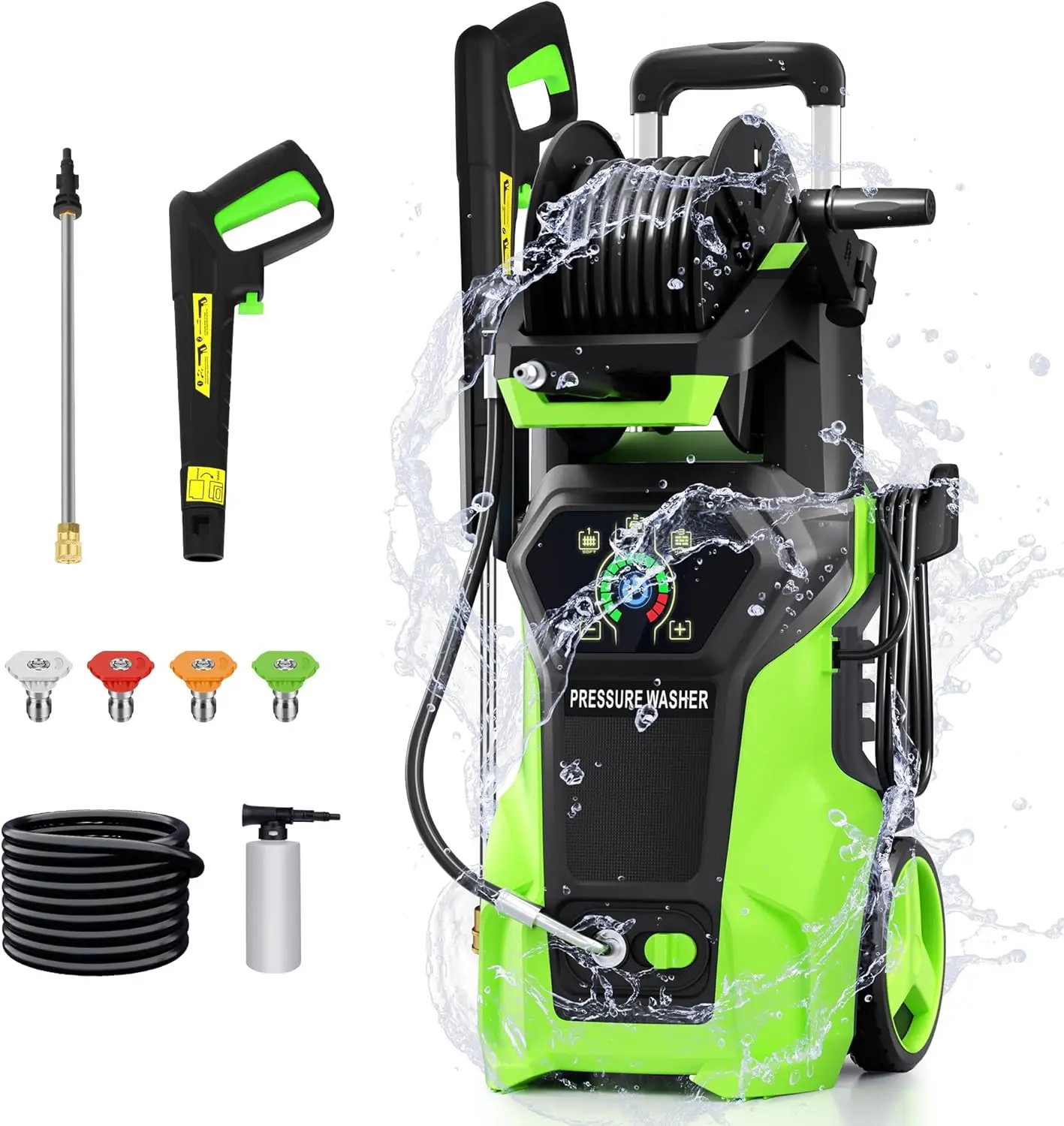 5000PSI Portable Pressure Washer, Car Washer with 4 Nozzles & Foam Cannon (Green)
5000PSI Portable Pressure Washer, Car Washer with 4 Nozzles & Foam Cannon (Green)