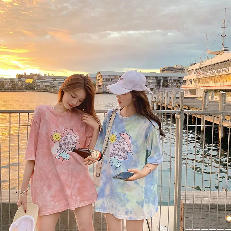 Cartoon Printed Summer Dress New Medium Long Short Sleeve T-shirt Women Loose Round Neck Casual Women's Wear
Cartoon Printed Summer Dress New Medium Long Short Sleeve T-shirt Women Loose Round Neck Casual Women's Wear