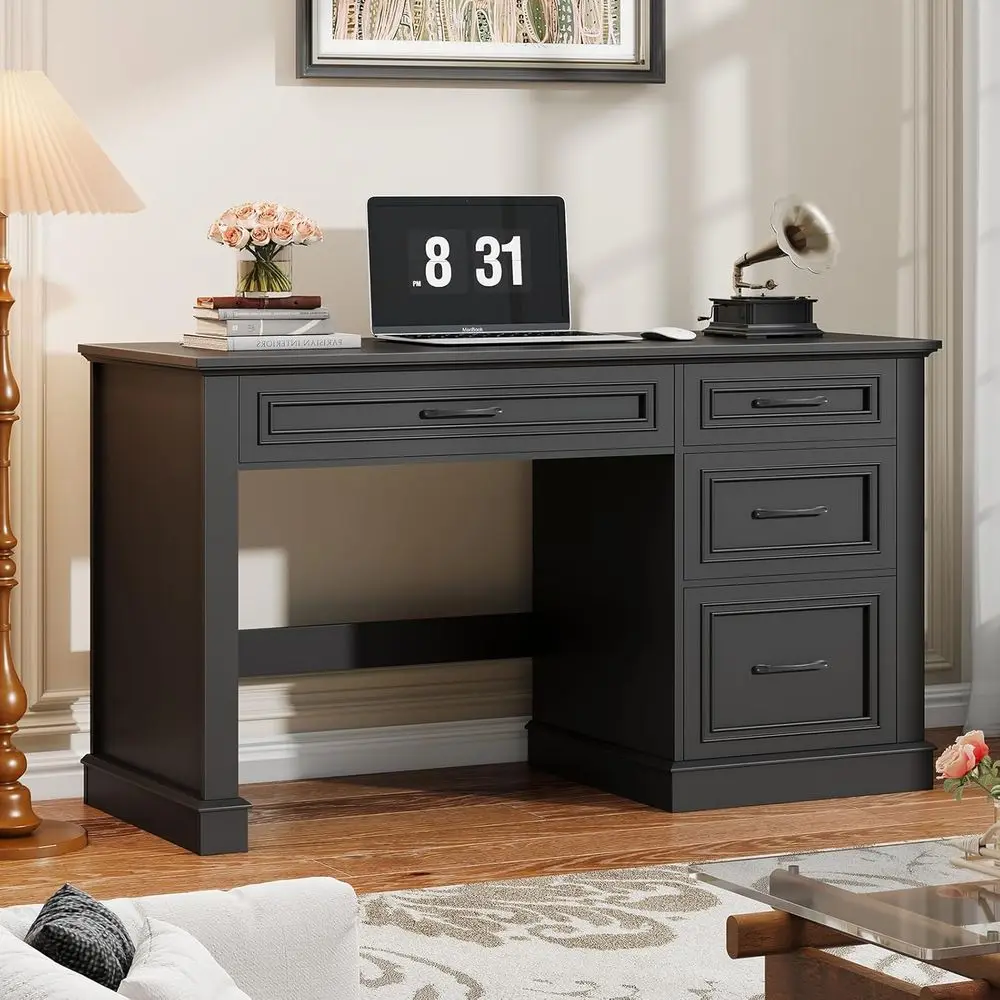 47 Executive Workstation Desk with Drawers and Charging Station for Home Office or Study in Black
47 Executive Workstation Desk with Drawers and Charging Station for Home Office or Study in Black