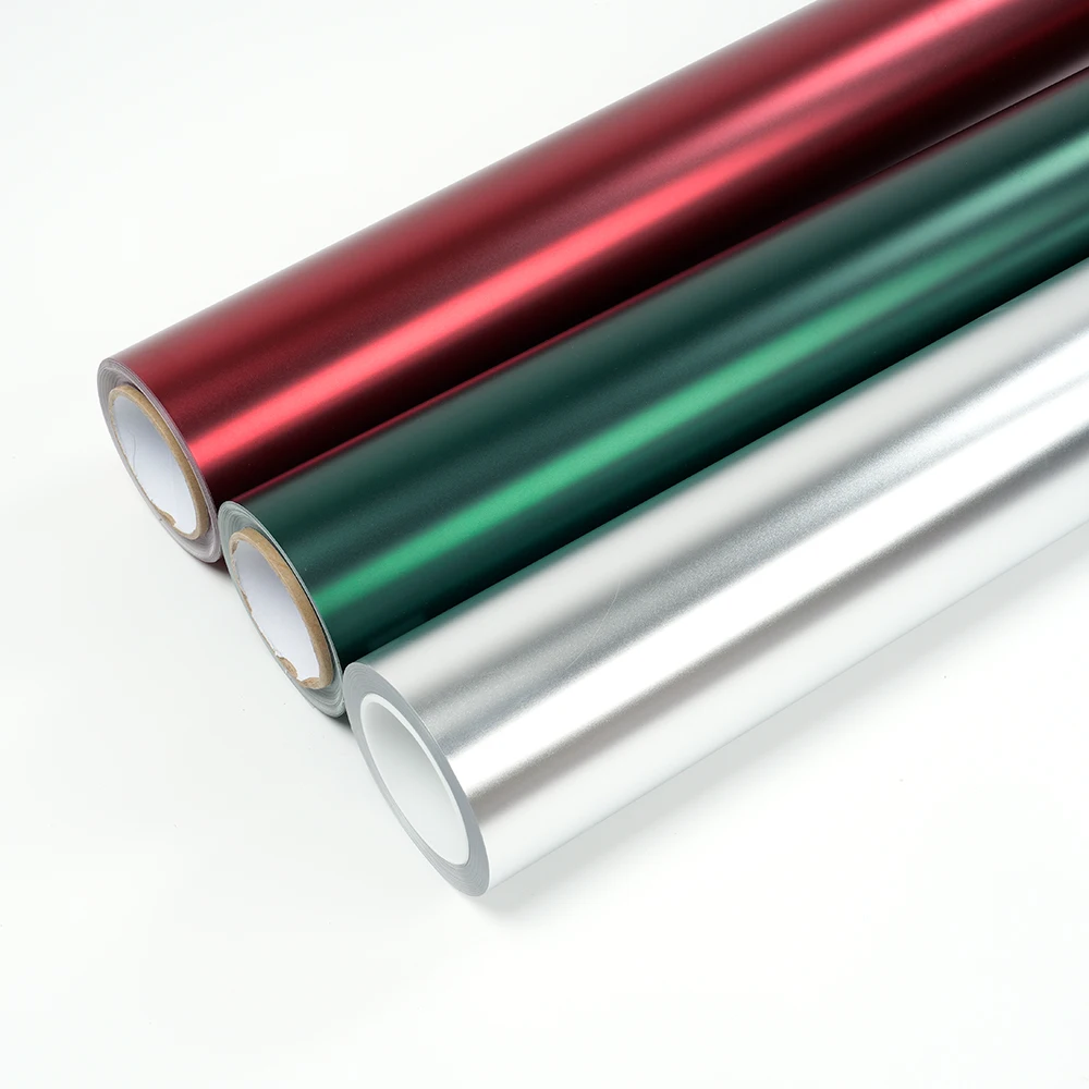 Hot Sale Air Bubble Free PET Liner Matte Chrome Metallic Foil Red Sliver Green Car Wrap Vinyl Film
Hot Sale Air Bubble Free PET Liner Matte Chrome Metallic Foil Red Sliver Green Car Wrap Vinyl Film