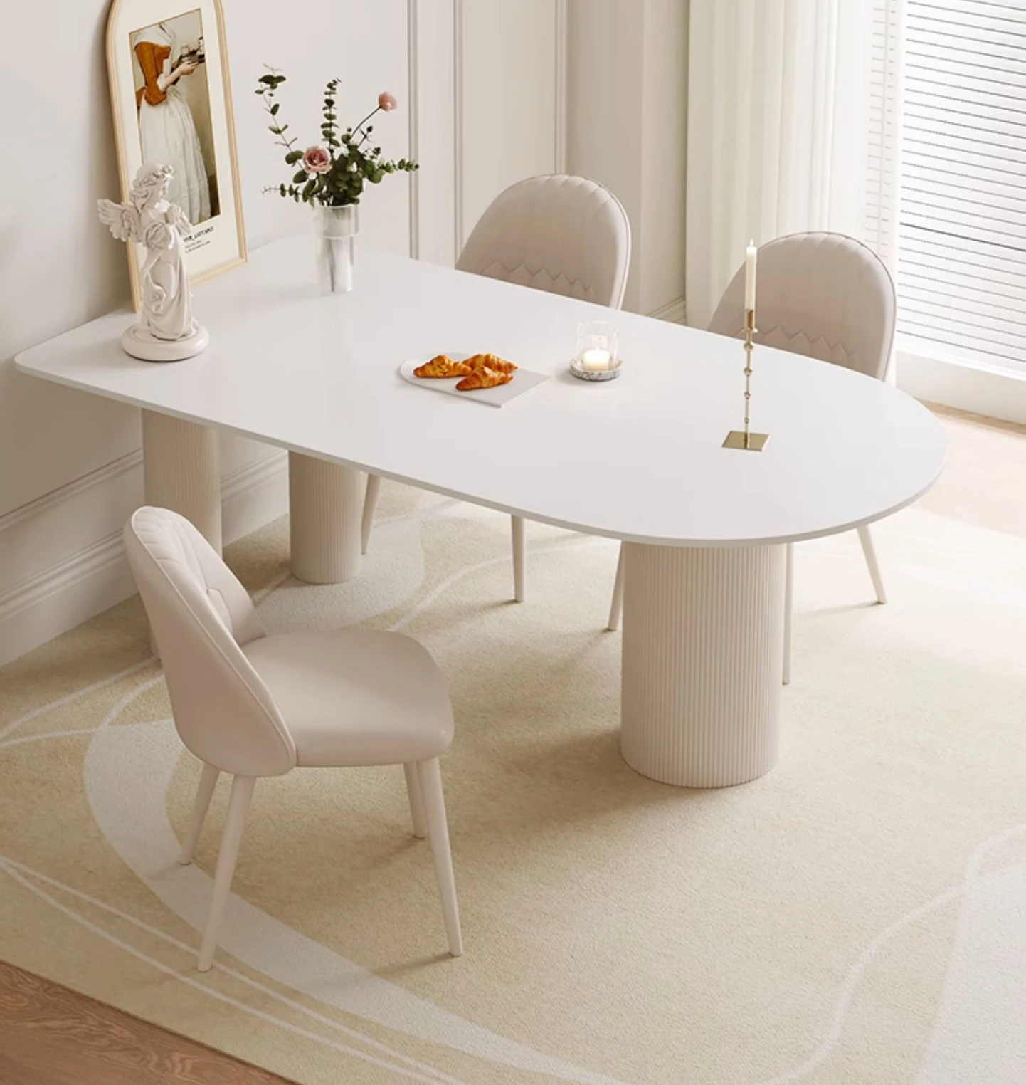 Yan Ban Island Terrace Dining Table Simple Modern Light Luxury Net Red Family Cream Wind Table and Chair
Yan Ban Island Terrace Dining Table Simple Modern Light Luxury Net Red Family Cream Wind Table and Chair