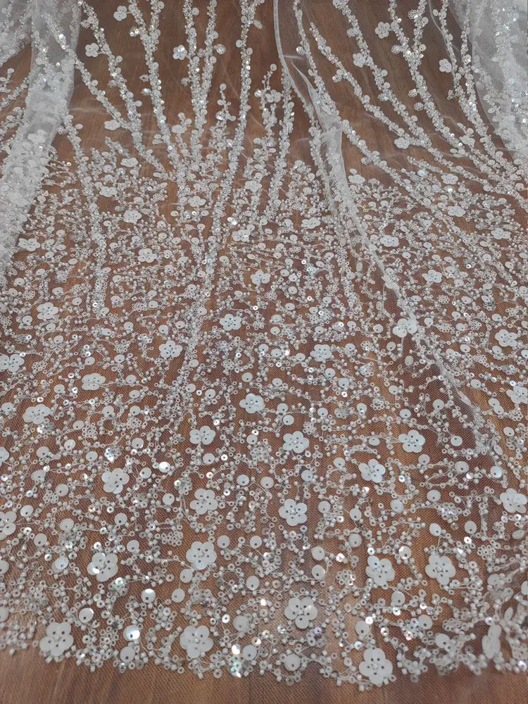 DIY Customizable Lace Tulle Trim with Classic Small Floral Pattern and Silver Studded Embroidered Sequins Leaf Style
DIY Customizable Lace Tulle Trim with Classic Small Floral Pattern and Silver Studded Embroidered Sequins Leaf Style