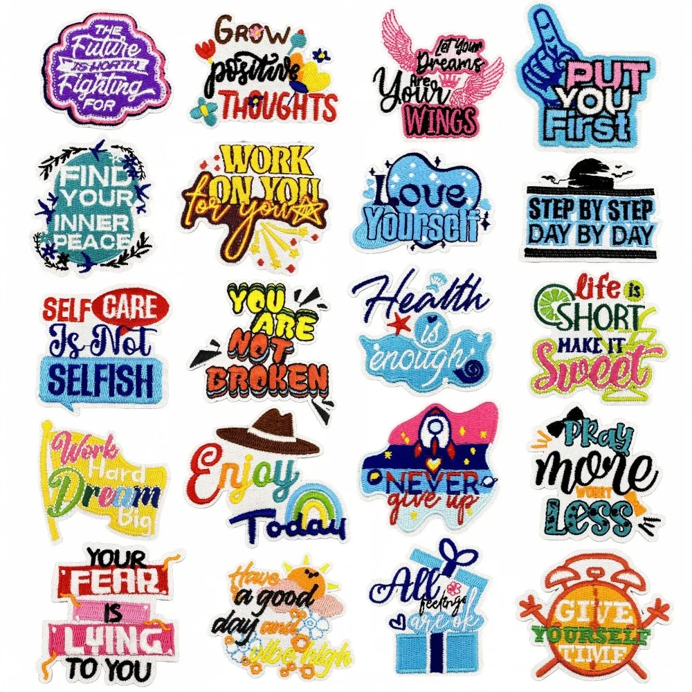 Colorful Cartoon Letter Embroidery Cloth Stickers Decorative Cloth Label Embroidered Patch Custom Appliques Iron on Patches Scp
Colorful Cartoon Letter Embroidery Cloth Stickers Decorative Cloth Label Embroidered Patch Custom Appliques Iron on Patches Scp